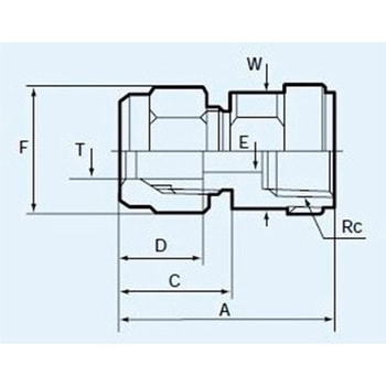 6mmxRc1/4" コネクタ(雌ねじ/フッ素樹脂) エスコ