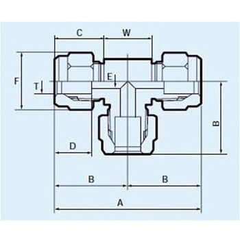 4mm ユニオン(ティー /フッ素樹脂製) エスコ