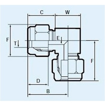 8mm ユニオン(エルボ/フッ素樹脂製) エスコ
