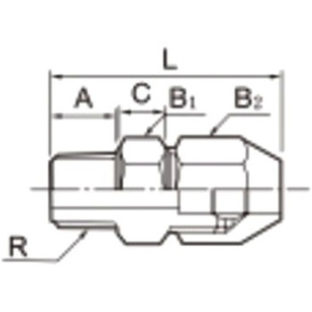 12mmxR 3/8" ユニオン(ハーフ/PP製) エスコ