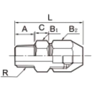 6mmxR 1/4" ユニオン(ハーフ/PP製) エスコ