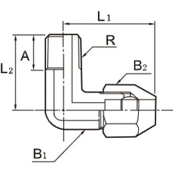 10mmxR 1/4" ユニオン(片雄ねじエルボ/PP製) エスコ