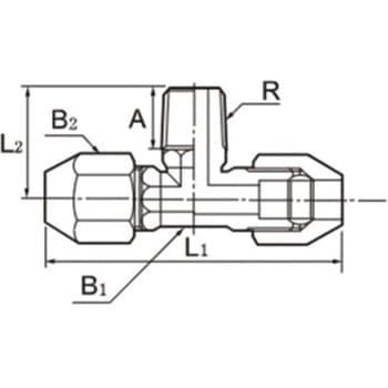 6mmxR 1/8" ユニオン(雄ねじティー/PP製) エスコ