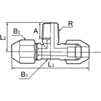 8mmxR 1/8" ユニオン(雄ねじティー/PP製) - エスコ