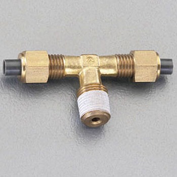 R 1/8"x 6x 6mm ユニオン(ティー/黄銅製) - エスコ