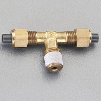 R 1/8"x 8x 8mm ユニオン(ティー/黄銅製) エスコ