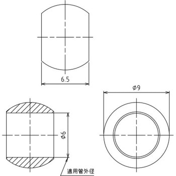 6mm(1/4") リング玉(2個) - エスコ