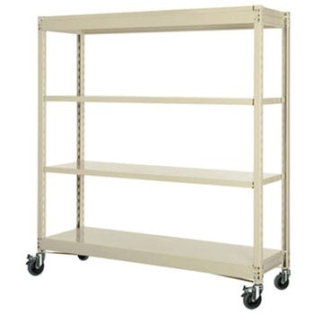 1500x450x1800mm/150kg/4段 スチール棚/キャスター付 エスコ