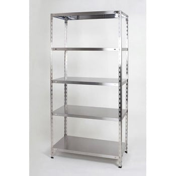 600x1800x450mm/100kg 5段軽量棚(ステンレス製) エスコ