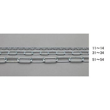 1.4mmx10m リンクチェーン(スチール製/ユニクロメッキ) エスコ