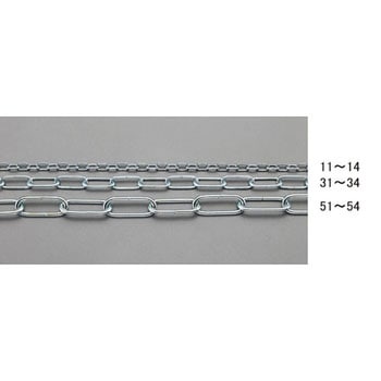 2.0mmx 2m リンクチェーン(スチール製/ユニクロメッキ) エスコ