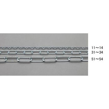 3.0mmx 2m リンクチェーン(スチール製/ユニクロメッキ) エスコ