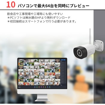 WI-FIネットワーク屋外カメラ センサーライト付き 防犯用 警報サイレン機能搭載 水鏡