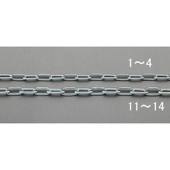 2.0mmx10m リンクチェーン(スチール製) エスコ