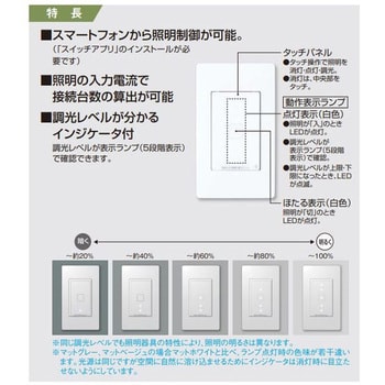 WTY24173F アドバンスシリーズ リンクプラス タッチ LED調光スイッチ 1