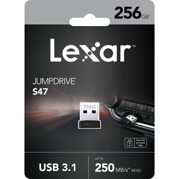 Lexar JumpDrive S47 256GB USB 3.1 ブラック 最大250MB/秒 :a