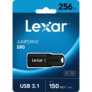 Lexar Flashdrive Rw310 LJDS080256G-BNBNG USBメモリ 256GB JumpDrive S80 Black USB3.1 1個 Lexar 【通販 ...