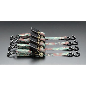 25mmx2.4m ベルト荷締機(ラチェット式/カモー4本組) エスコ