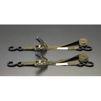 25mmx3.6m ベルト荷締機(ラチェット式/カモー2本組) エスコ