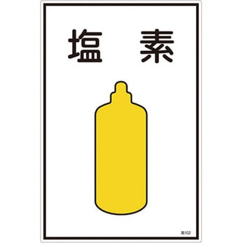 ガス名標識板[塩素] エスコ