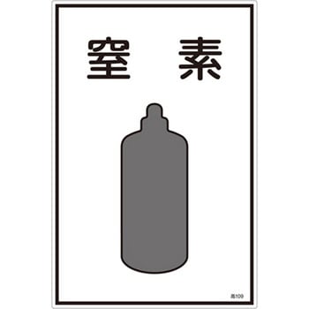 ガス名標識板[窒素] - エスコ