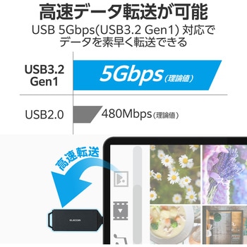 SDカードリーダー USB Type-C 直挿し - エレコム