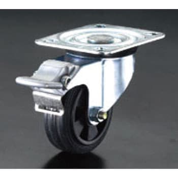 100mm キャスター(自在金具・後輪ブレーキ付) エスコ