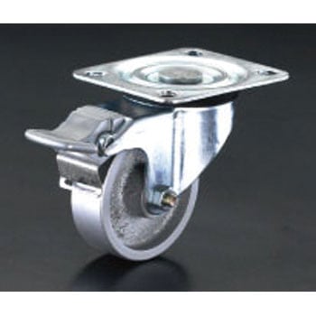 80mm キャスター(自在・後ブレーキ・スティール車輪) エスコ
