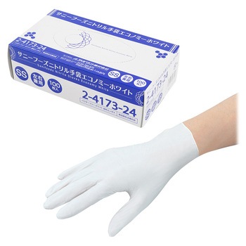 サニーフーズニトリル手袋エコノミー 白 100枚×10箱入 3.5g white cartonシリーズ アズワン