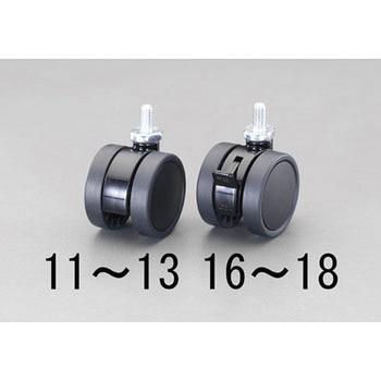 40mm キャスター(ツインホイール・ブレーキ付) エスコ
