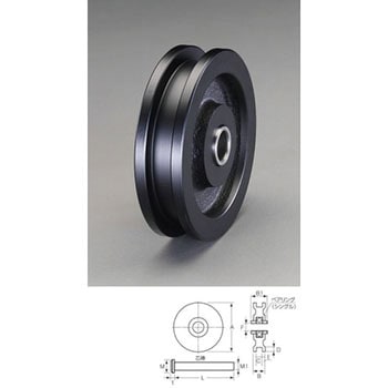 75mm 戸車車輪(コ型・重量用) エスコ