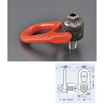 EA987GE-38 4.00ton/M24x36mm 回転スイベル吊り環 1個 エスコ 【通販