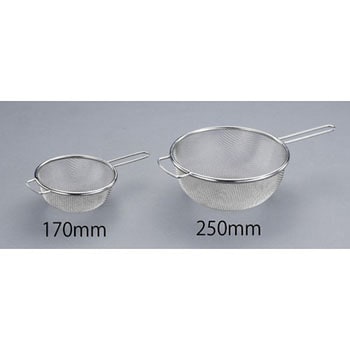 Φ250/0.42mm/12メッシュ 濾し網(柄付・ステンレス製) エスコ