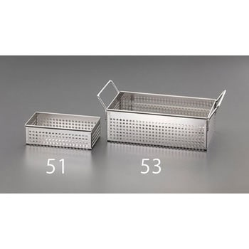 300x150x100mm バスケット(取手付ステンレス製) エスコ