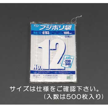 380x530mm ポリ袋(紐付/500枚) エスコ