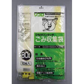30L ごみ袋(ヒモ付/10枚) エスコ