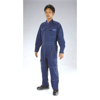 [3L] 継ぎ作業服(帯電防止/ネイビー) エスコ