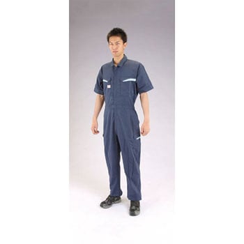 [3L] [防臭・消臭・抗菌]継ぎ作業服(ネイビー) エスコ