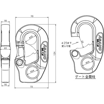 AK18315 スナップフック 1個 浅野金属工業 【通販サイトMonotaRO】