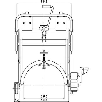 NO.1400 ドラム缶回転リフト ローリフト足踏み油圧式 大有(タイユウ