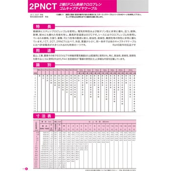 2種EPゴム絶縁クロロプレンゴムキャブタイヤケーブル 三ツ星 2PNCT