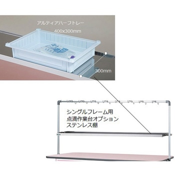 点滴作業台 対面型・引出し付きシングルフレーム TBシリーズ ナビス(アズワン)
