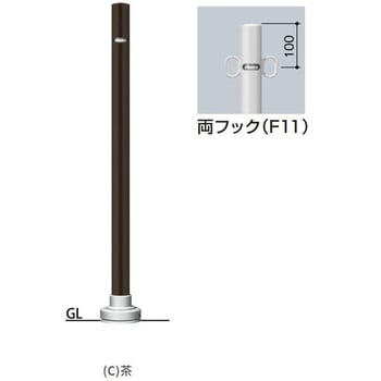 FPA-48AB-F11(C) アタッチメントシリーズ FPA-48AB ピラータイプ アタッチメントベース式 サンポール 両フック -  【通販モノタロウ】