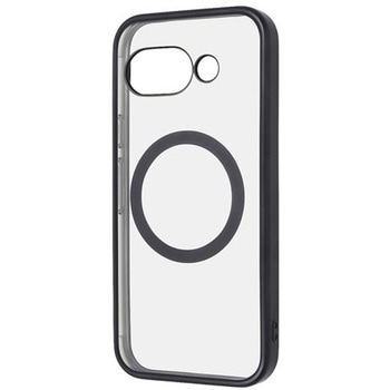 Google Pixel 9a Like standard マグネットアクセサリー対応 衝撃吸収 バンパー マット メタリック ハイブリッドケース / ブラック レイ・アウト