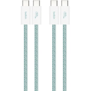 BoostCharge 60W USB-C to Cソフトケーブル 1.5M 2本セット グリーン BELKIN(ベルキン)
