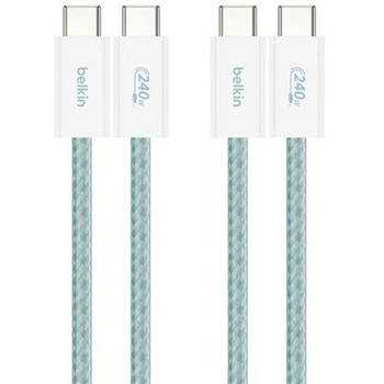 BoostCharge 240W USB-C to Cソフトケーブル 1.5M 2本セット グリーン BELKIN(ベルキン)
