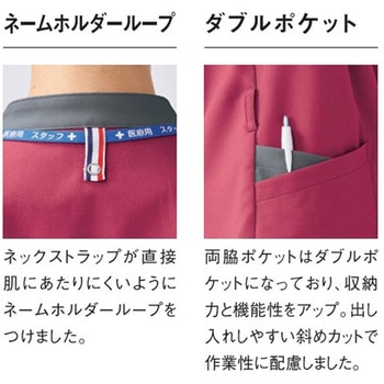 ユニセックスVネック3Dスクラブ 7 ベージュ 8L le coq sportif (ルコックスポルティフ)