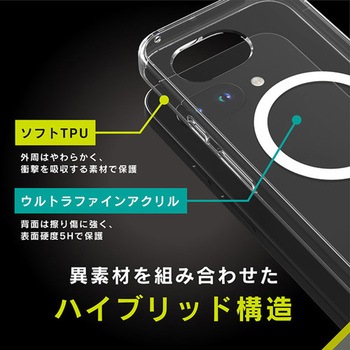 Google Pixel 9a [Turtle] MagSafe充電対応 ハイブリッドクリアケース ホワイトリング Simplism