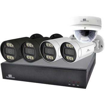 SC-XZ48K-4P-400-8HD SecuSTATION POE4ch録画装置+400万画素カメラ4台 