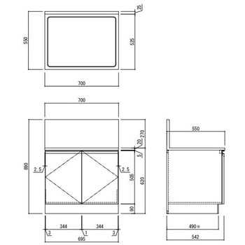 KWシリーズ ガス台 背立付 間口700mm アイオ産業